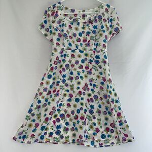 Vintage 90s Y2K Rampage Summer Floral Mini Dress Babydoll Feminine Empire Sz 9